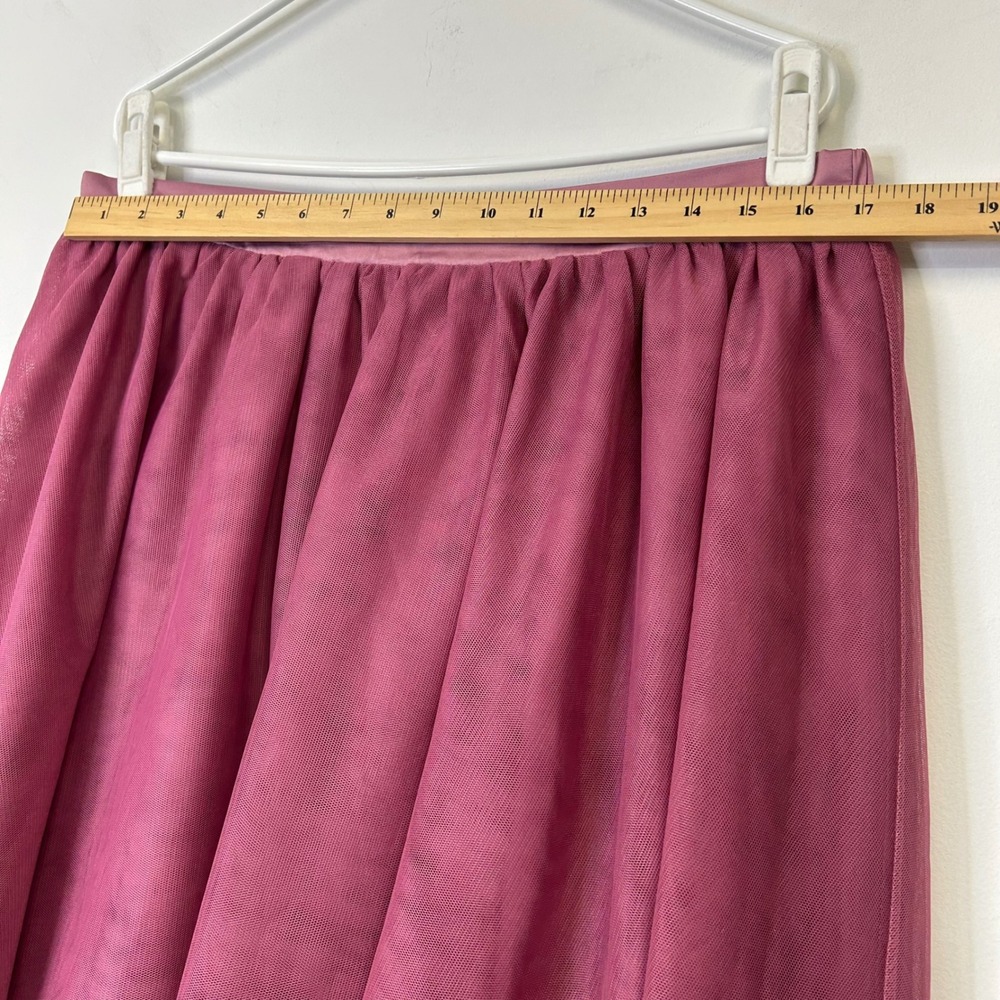 Modcloth Mesh Tulle Skirt Women's Size 1X‎ Mauve Pink Pull On Waist - Picture 4 of 8